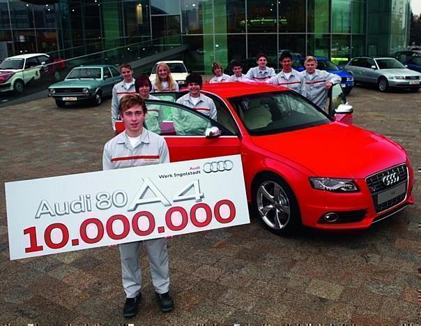 Audi A4 und Audi 80 – Audi feiert sein zehnmillionstes Auto in der Mittelklasse